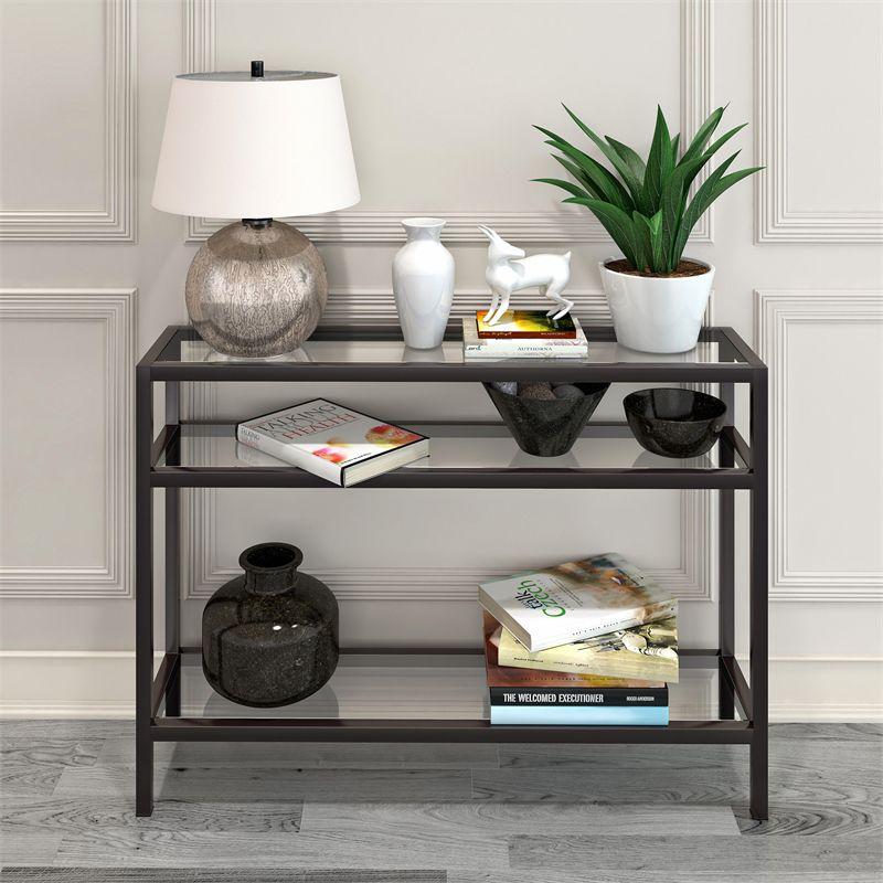 30' Metal Console Table in Black - Henn&Hart