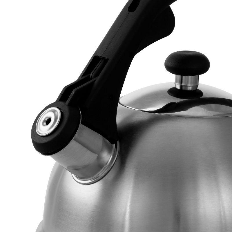 Silver Stainless Steel 2.2 Qt Whistling Tea Kettle