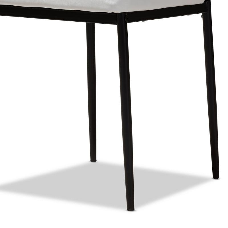 Set of 4 Armand Modern and Contemporary Faux Leather Upholstered Dining Chairs White - Baxton Studio: Minimalist Design, Metal Legs, Foam Padding