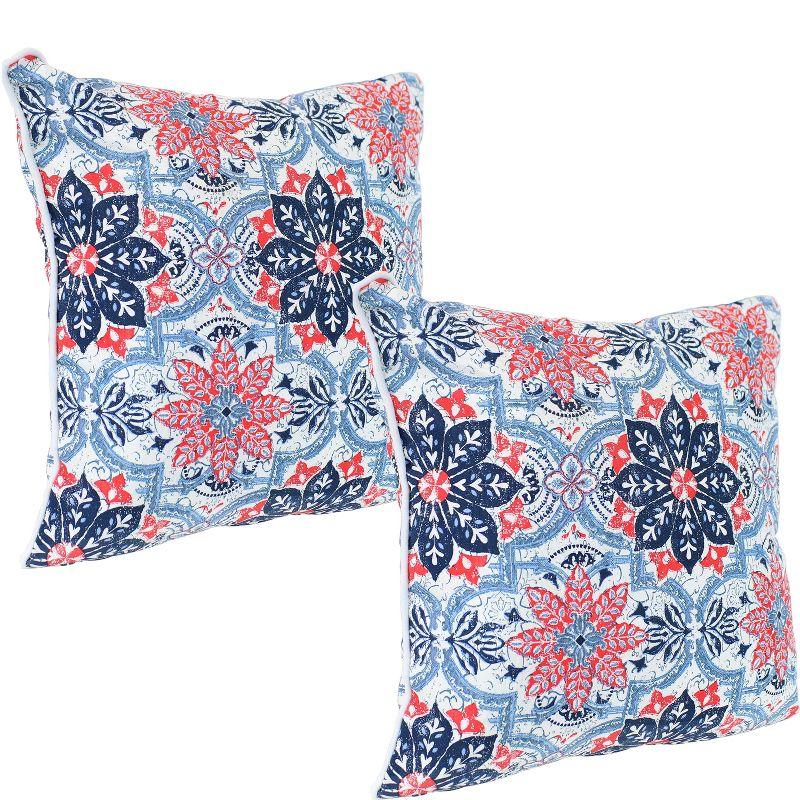 16" x 16" Polyester Square Outdoor Throw Pillows, 2 Count