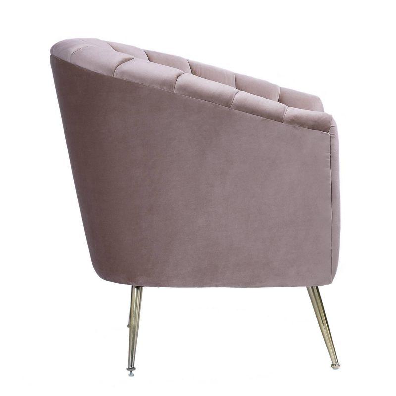 Set of 2 Rosemont Velvet Accent Chairs Blush - Manhattan Comfort: Gold Tone Stainless Steel Legs, Plush Upholstery