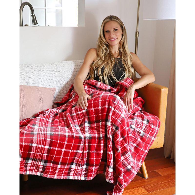 Tirrinia Plaid Fleece Blanket 50"X60" Flannel TV Throw Microfiber-Super Soft & Comfy for Bedding Sofa Car Camping, All Seasons