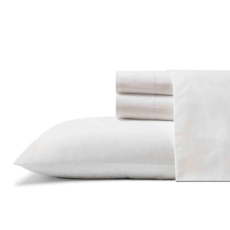 Queen White Cotton Percale Cool Zone Sheet Set