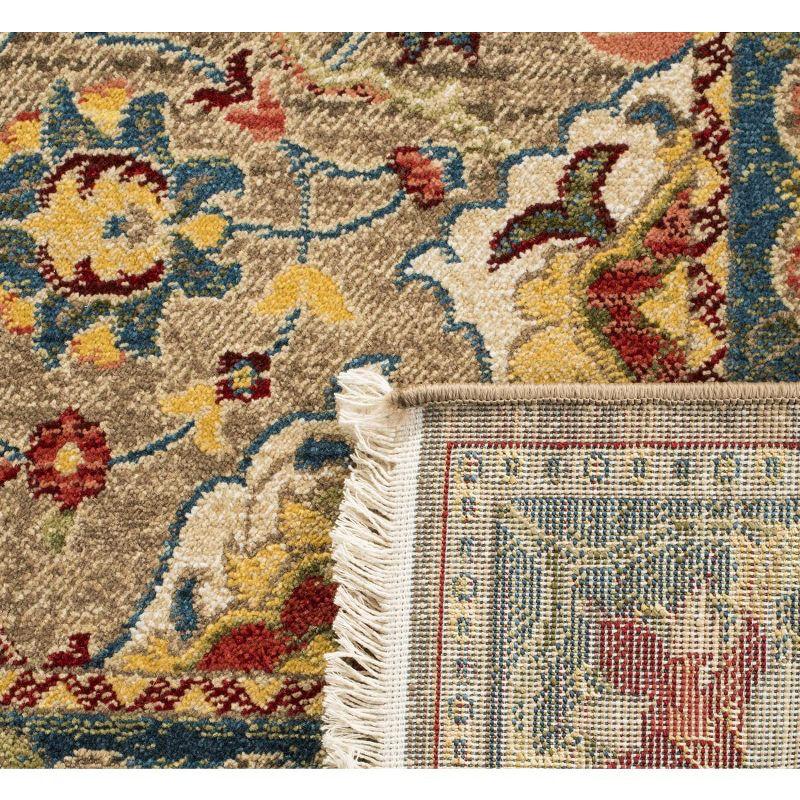Kashan KSN307 Power Loomed Area Rug - Taupe/Blue - 4'x6' - Safavieh