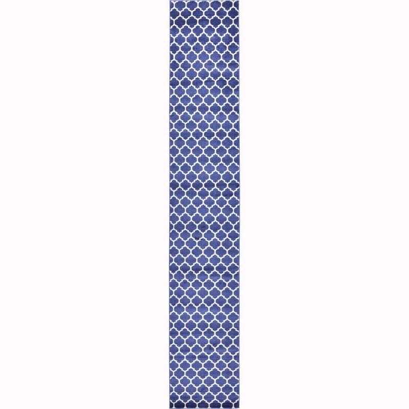 Unique Loom 2' 7 x 16' 5 Trellis Philadelphia Dark Blue Area Rug