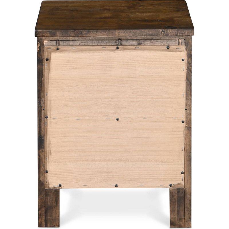 Stratford 2 Drawer Nightstand Classic Brown - Finch: Bedside Storage, Rustic Farmhouse Design