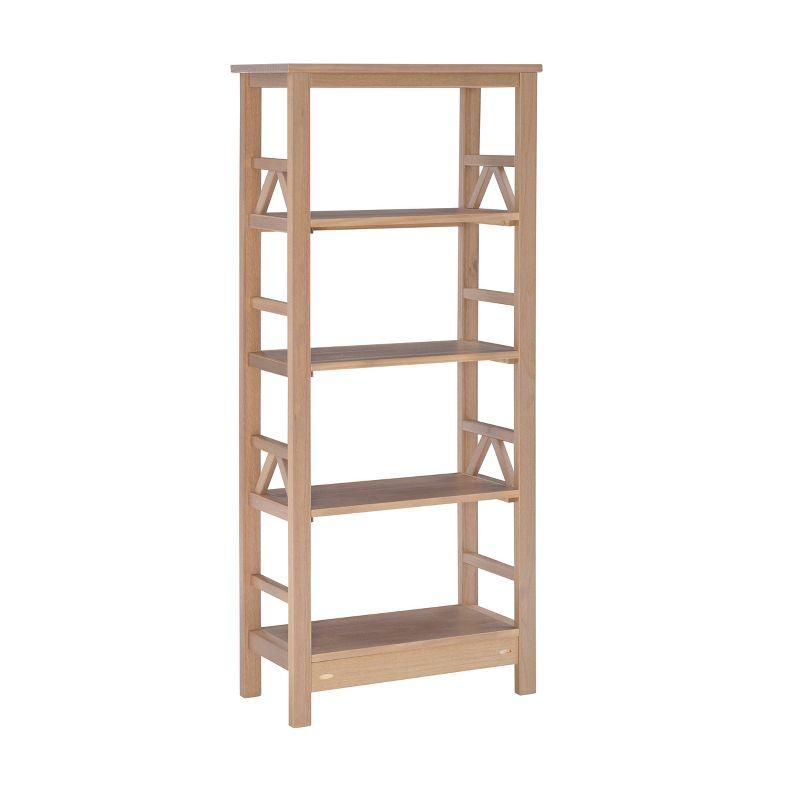 54.45" Original PT - Titian Transitional Solid Wood Display and Storage Bookshelf Driftwood - Linon