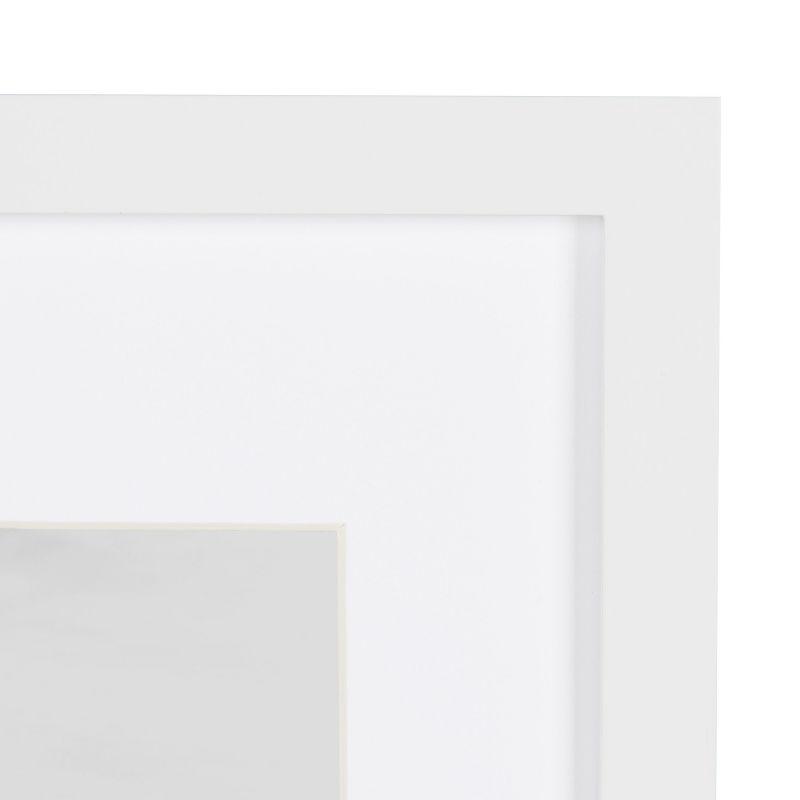 DesignOvation Gallery Rectangle Wood Wall Frame, 11x14 matted to 8x10, White