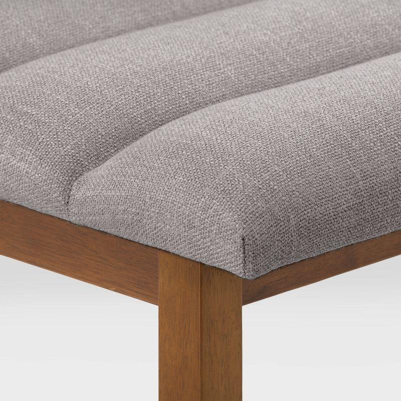 CorLiving Set of 2 Boston Channel Tufted Fabric Barstools Light Gray: Upholstered, Rubberwood Legs, Foam Padded