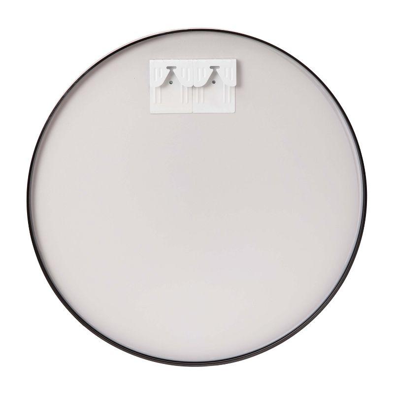 33" Monaco Sleek Black Metal Round Wall Mirror