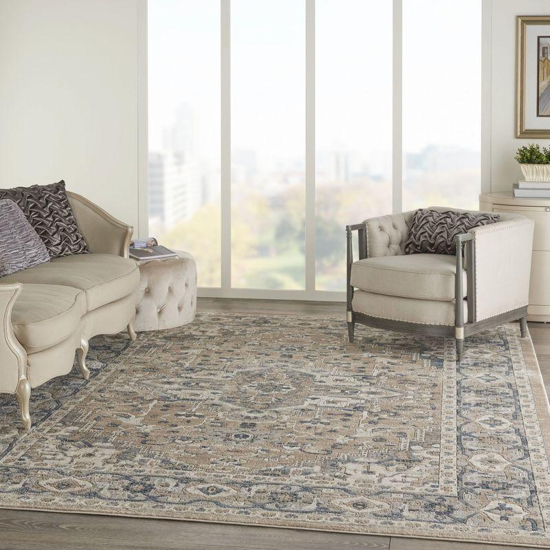 Nourison Concerto Center Medallion Indoor Rug Beige Grey 8'10" x 11'10"