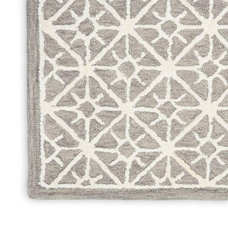 Geometric Handmade Tufted Gray Area Rug