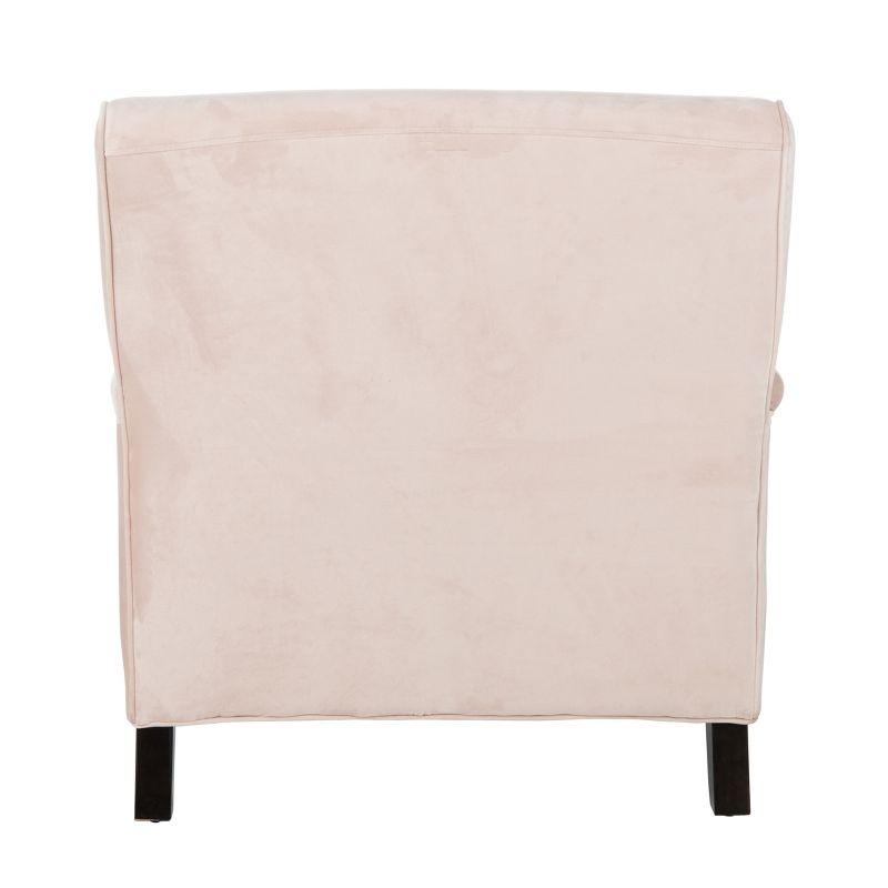 Blush Pink Velvet Contemporary Arm Chair with Espresso Birch Legs