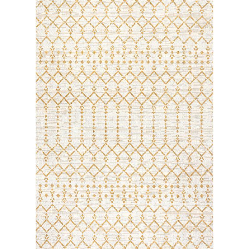 Ourika Moroccan Geometric Textured Weave Indoor/Outdoor Area Rug - JONATHAN Y