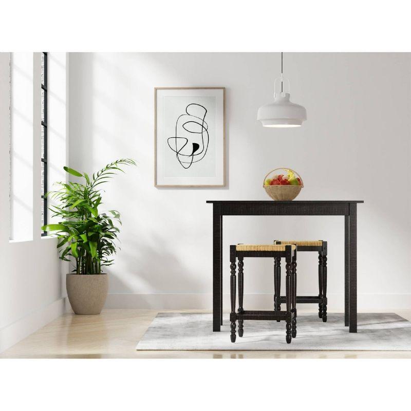 Carolina Living Keegan Pub Bar Espresso: Counter Height Dining Table for 4, Rubberwood Frame