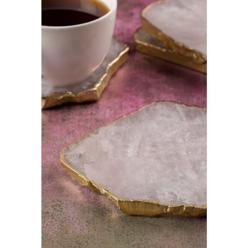 Dazzle Rose Quartz Coasters, Set of 4