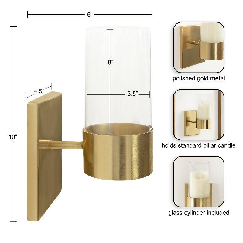 Kate and Laurel Zabler Metal Wall Sconce, 5x6x10, Gold