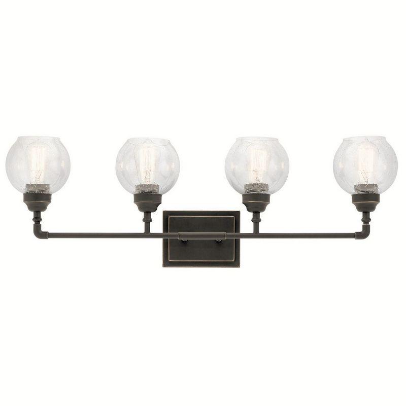 Niles 33" Bronze and Clear Glass 4-Light Vanity Fixture