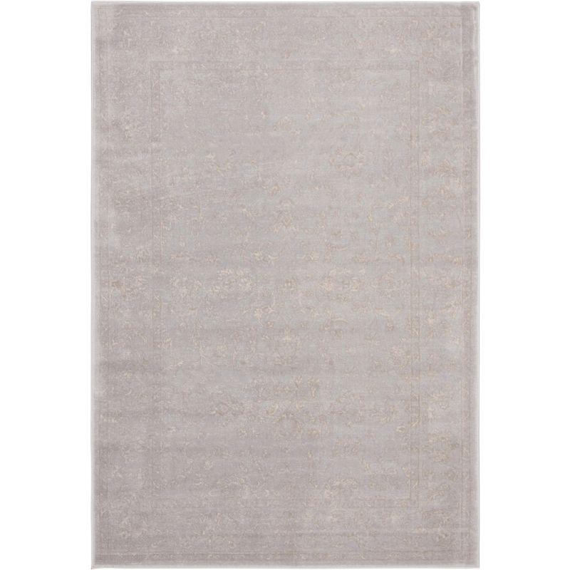 Light Grey and Cream 4' x 6' Tufted Rectangular Rug