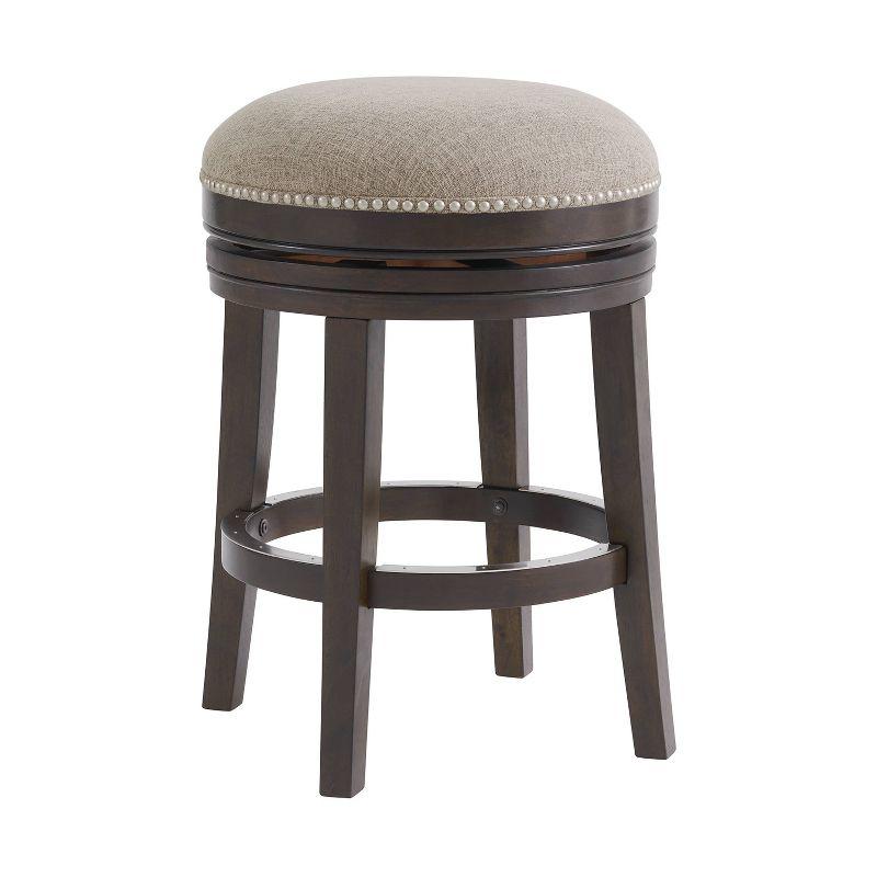 Clara Solid Rubber Wood Swivel Counter And Bar Stool