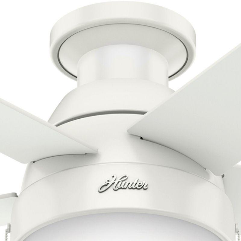 Anslee 46" Fresh White Low Profile LED Ceiling Fan with Reversible Blades