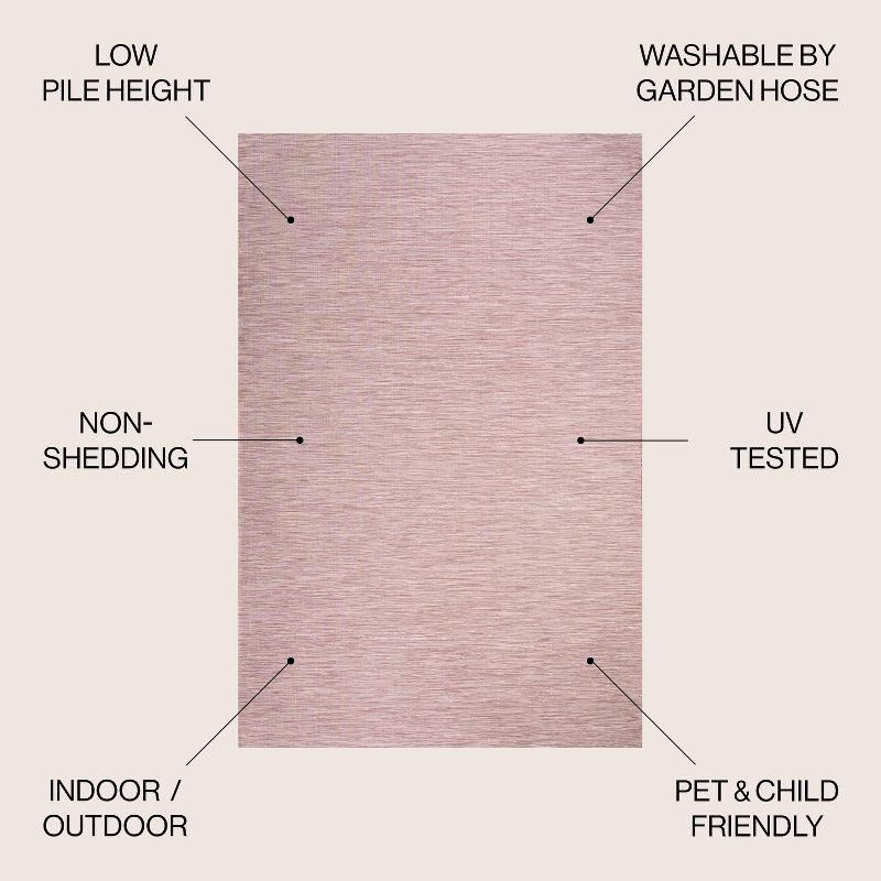 3'x5' Ethan Modern Flatweave Solid  Area Rug, Pink - JONATHAN Y