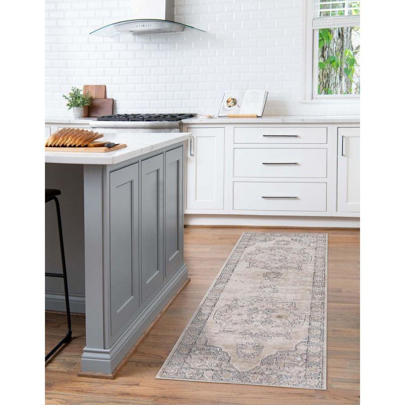 Unique Loom Portland Collection Area Rug - Canby (2'  x 8' Runner Ivory/Beige)