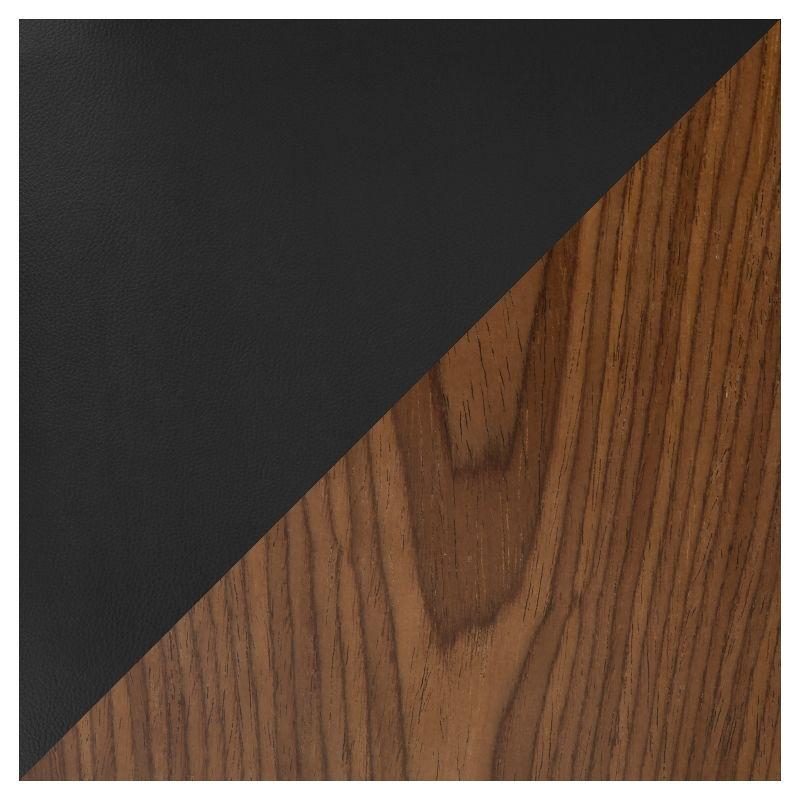 LumiSource Symphony Mid Century Modern Dining/Accent Chair Black: Upholstered, Wood Frame, Faux Leather
