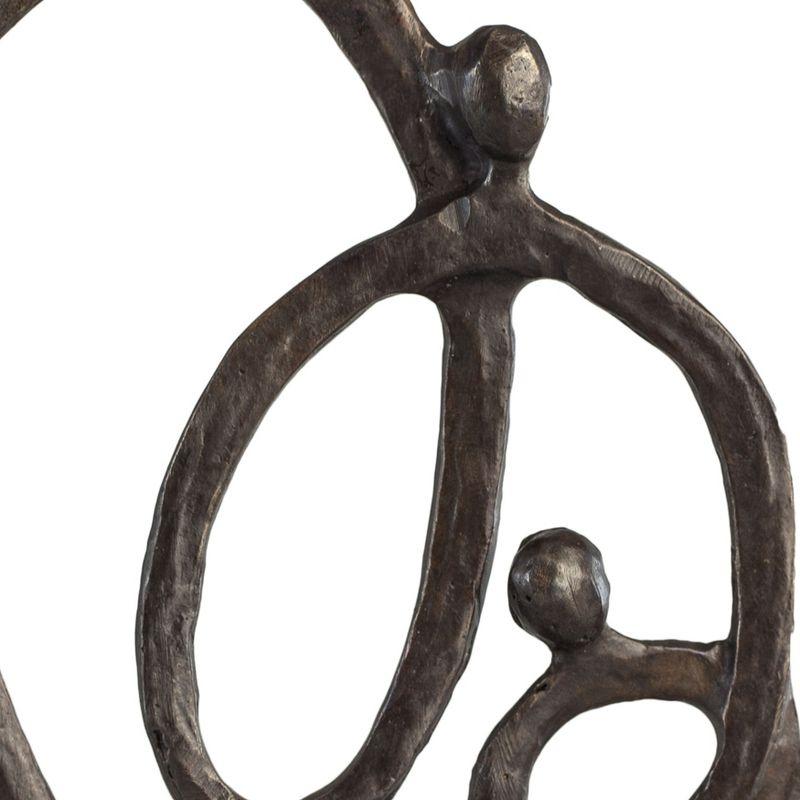 Danya B Family of 3 Heart Ring of Love Bronze Sculpture