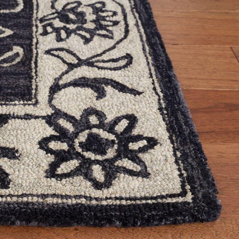 Jardin JAR601 Hand Tufted Area Rug - Black/Ivory - 8'x10' - Safavieh