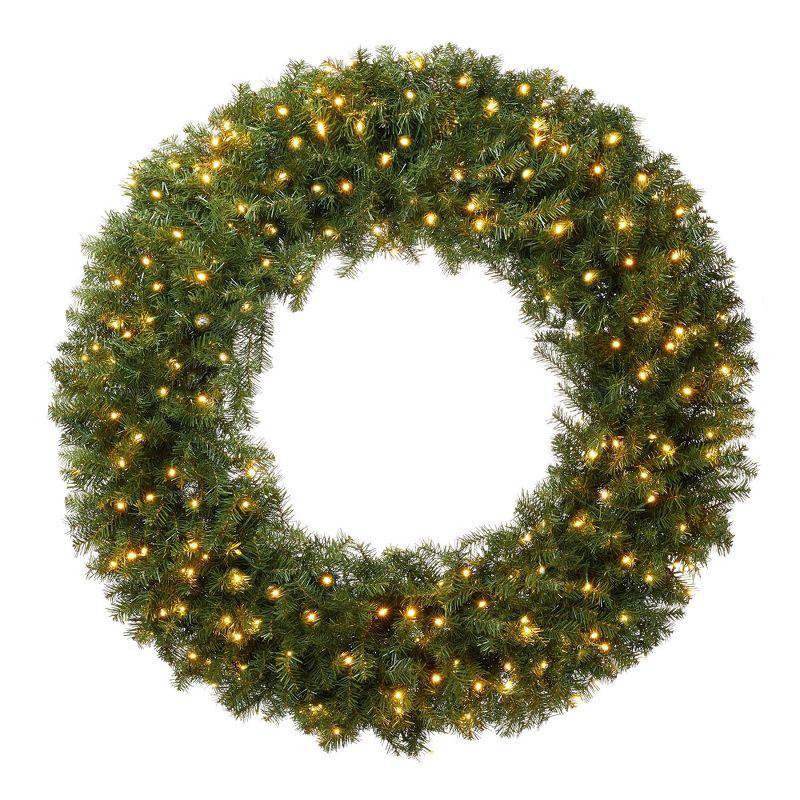 Casafield Artificial Christmas Wreath for Front Door, Window or Mantel, Green Fir Indoor/Outdoor Holiday Décor