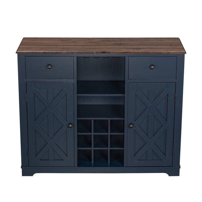 47" Wood Bar Cabinet with Brushed Nickel Knobs - Home Essentials