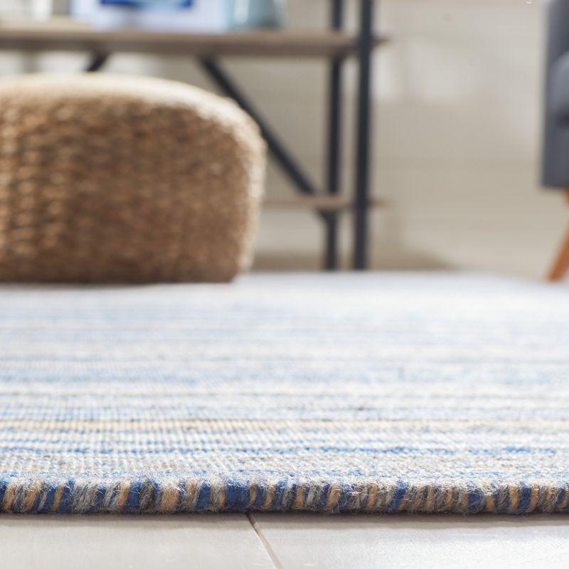 4' x 6' Blue and Yellow Handmade Wool Kilim Rug