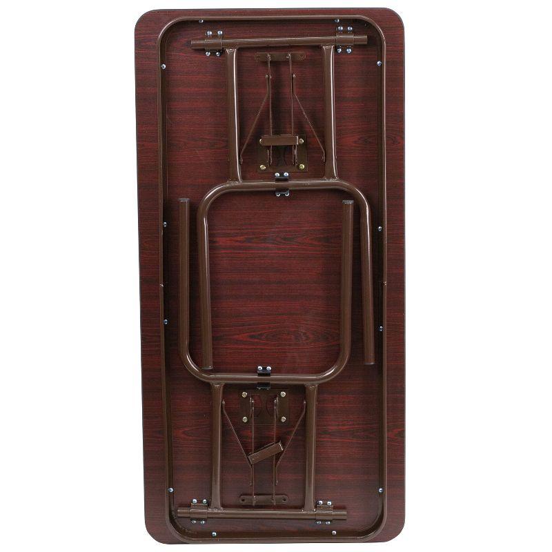 Flash Furniture Wofford 24" x 48" Rectangular Mahogany Melamine Laminate Folding Banquet Table