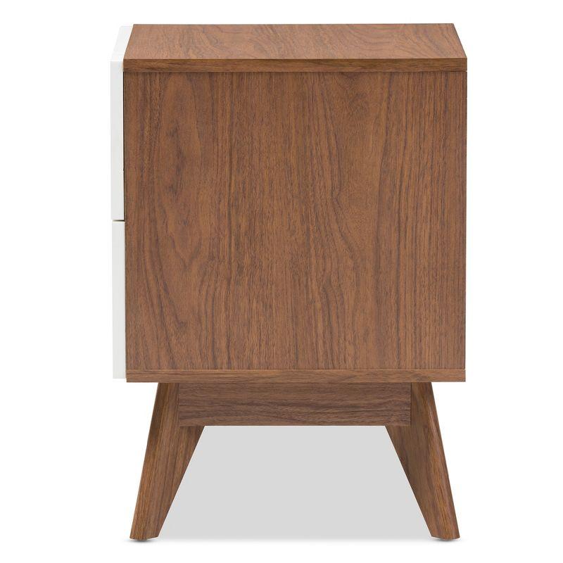 Calypso Mid - Century Modern Wood 3 - Drawer Storage Nightstand - Brown - Baxton Studio