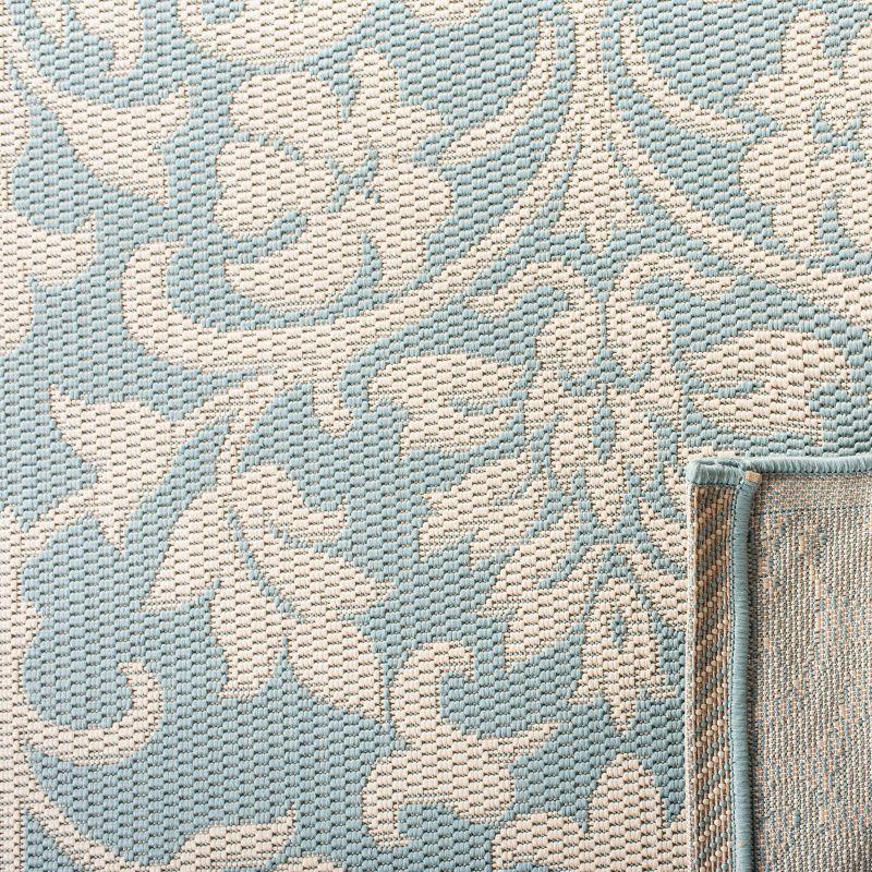 Courtyard CY6132 Power Loomed Indoor/Outdoor Area Rug - Aqua/Cream - 8'x11' - Safavieh.