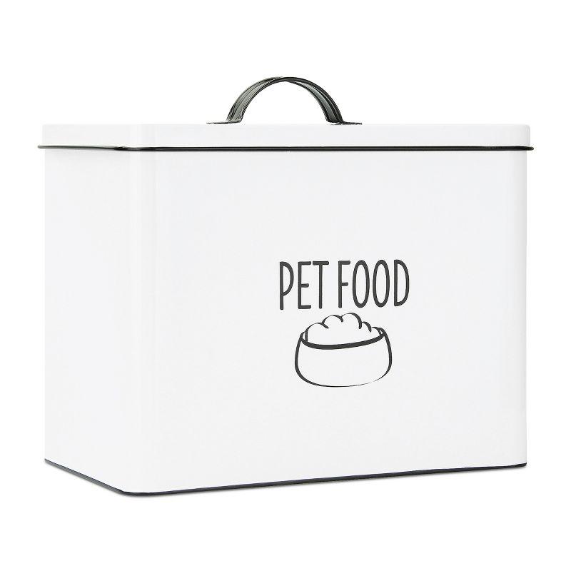 Outshine Co Outshine White Farmhouse Dog Food Bin Storage Container Cute Pet Food And Treat Canister With Lid & Reviews | Wayfair