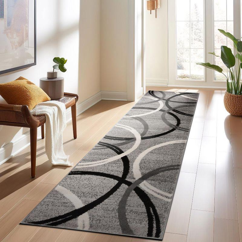 World Rug Gallery Contemporary Abstract Circles Design Area Rug