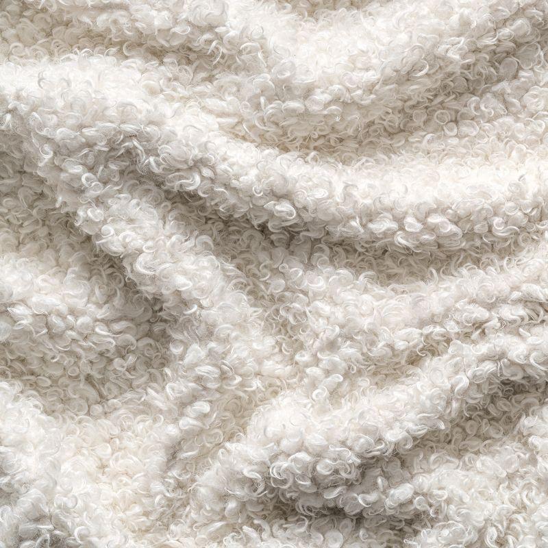 Elysian White Shaggy Faux Sheepskin 3' x 5' Washable Rug