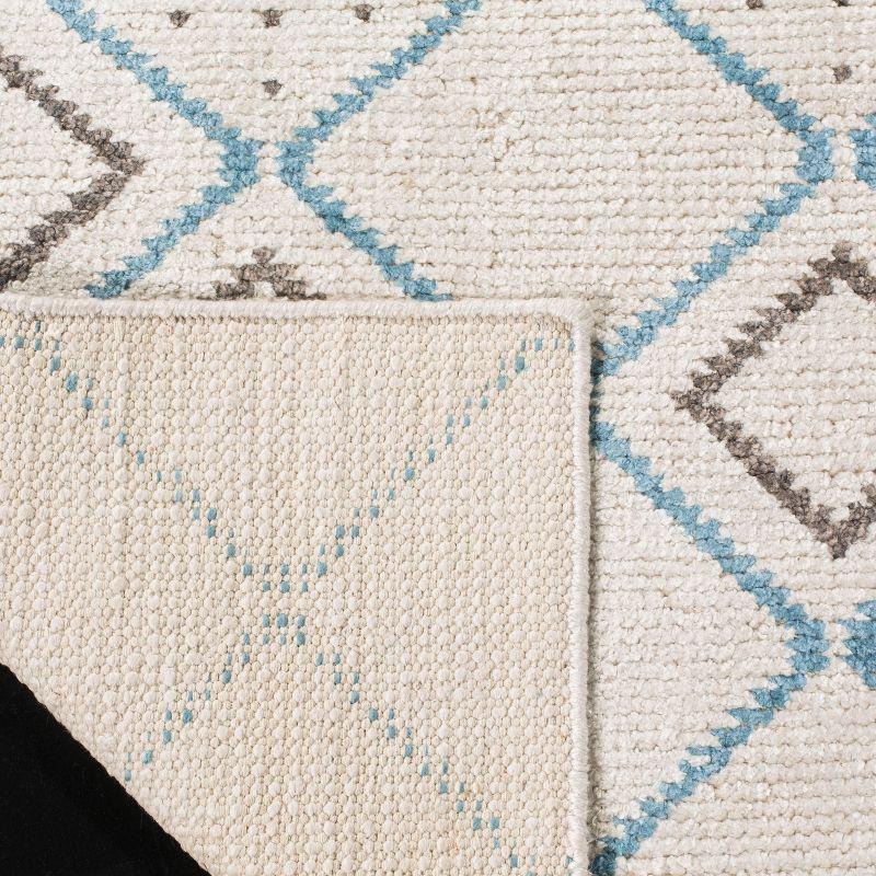 Hand-Knotted Coastal Blue Wool & Viscose Rectangular Area Rug