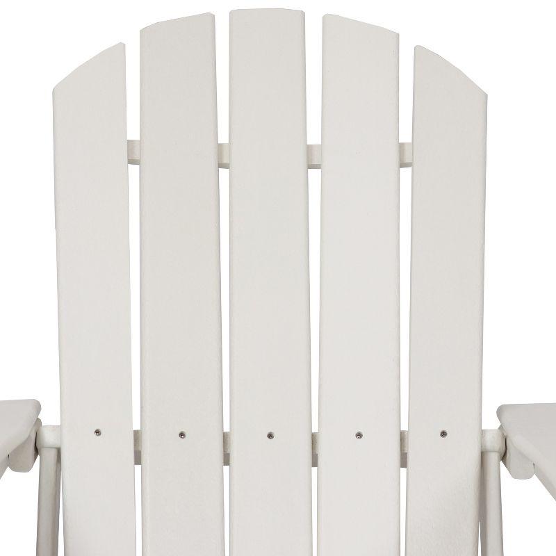 Set of 2 White HDPE Adirondack Chairs with Cup Holder