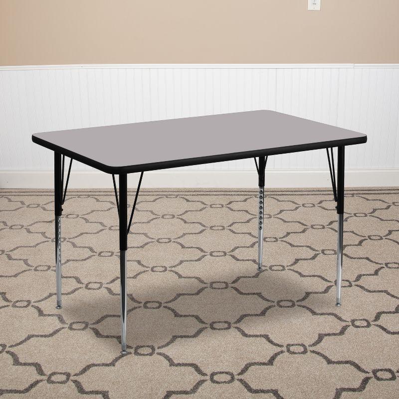 Emma and Oliver 24x48 Rectangle Laminate Adjustable Activity Table