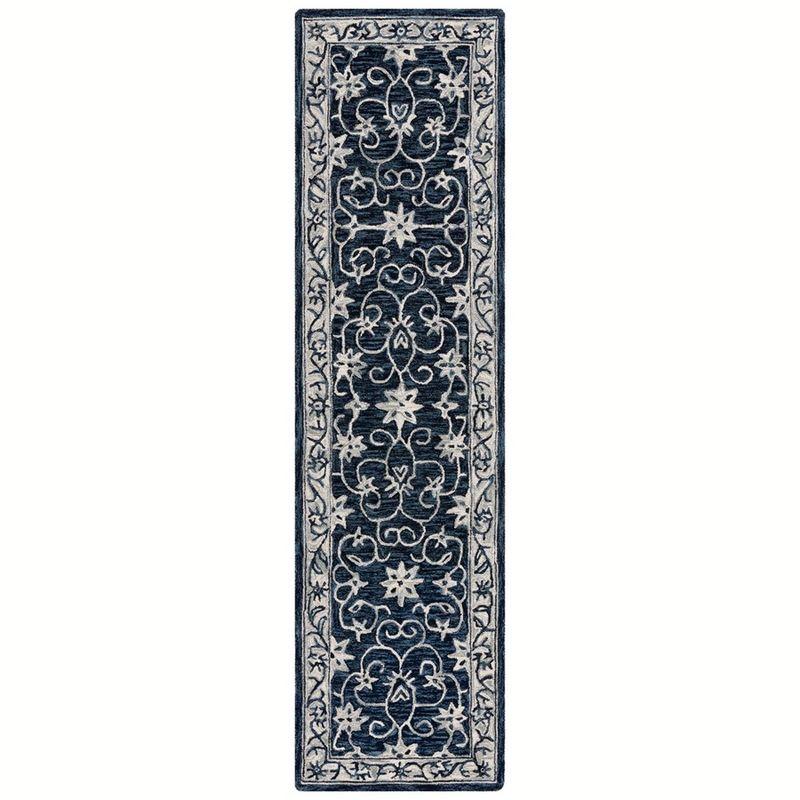 Jardin JAR601 Hand Tufted Runner Rug - Navy/Ivory - 2'3"x9' - Safavieh