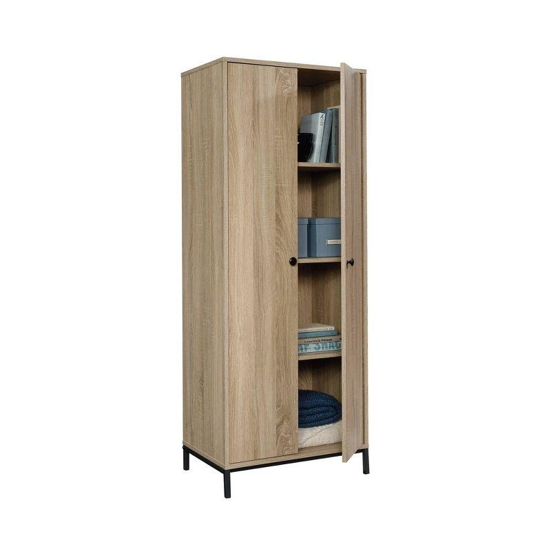 North Avenue Storage Cabinet Charter Brown - Sauder: 3 Shelves, Metal Base, Mid-Century Design, Includes Anti-Tip Hardware