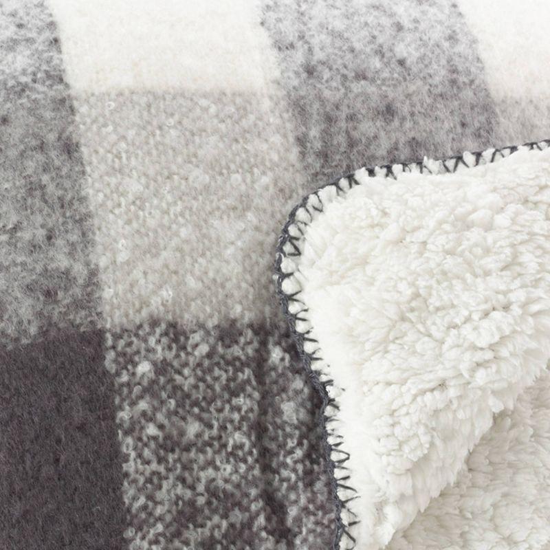 50"x60" Faux Mohair Design Faux Shearling Throw Blanket Gray - Saro Lifestyle