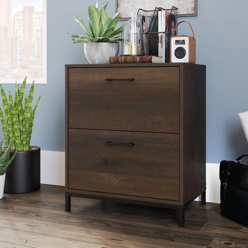 2 Drawer North Avenue Lateral File Cabinet Smoked Oak - Sauder