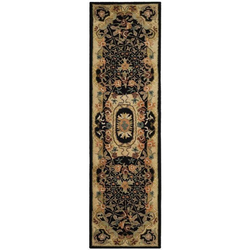 Classic CL304 Hand Tufted Runner Rug - Black/Gold - 2'3"x12' - Safavieh.