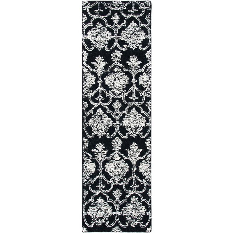 Metro MET996 Hand Tufted Indoor Runner Rug - Black/Ivory - 2'3"x8' - Safavieh
