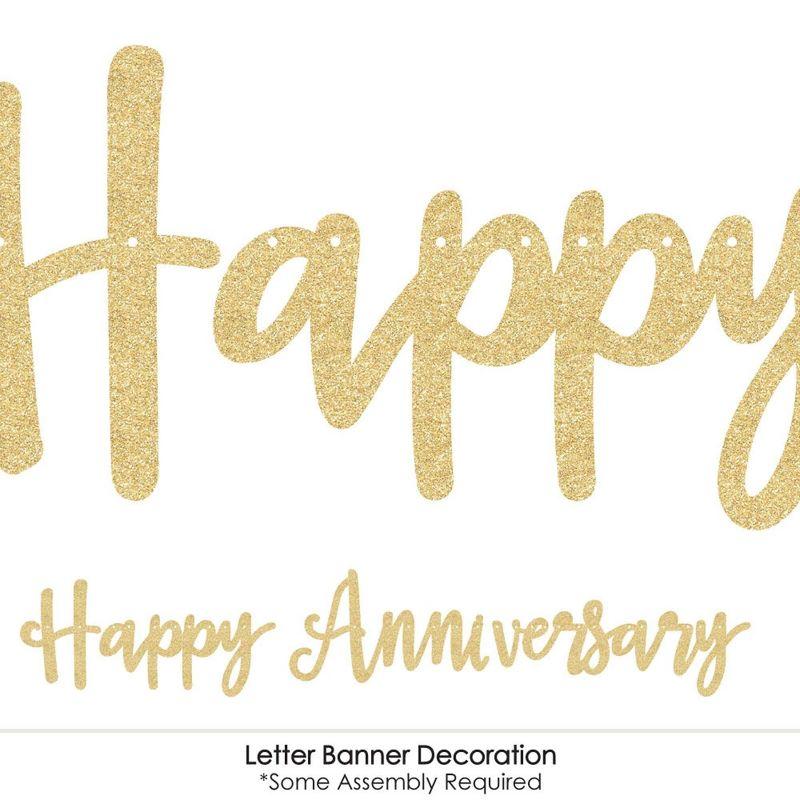 Big Dot of Happiness We Still Do - 50th Wedding Anniversary - Letter Banner Decor - 36 Cutouts & No-Mess Real Gold Glitter Happy Anniversary Letters