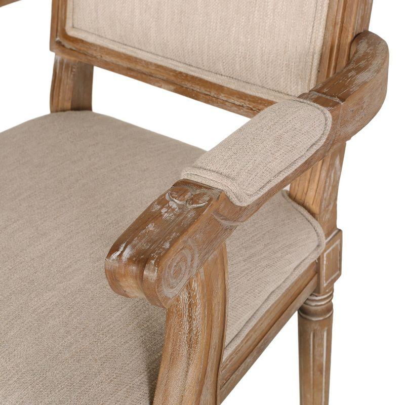 Set of 2 Maria French Country Wood Upholstered Dining Chairs Beige/Natural - Christopher Knight Home